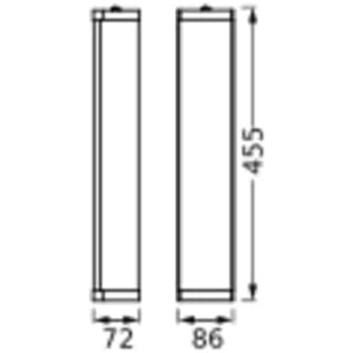 LEDVANCE BATHROOM CLASSIC CYLINDER Bathroom Wall Light, Chrome, E14 Socket, can be equipped with a smart bulb, high-quality workmanship, cylindrical shape, IP44 protection class (Chrome, 455mm)