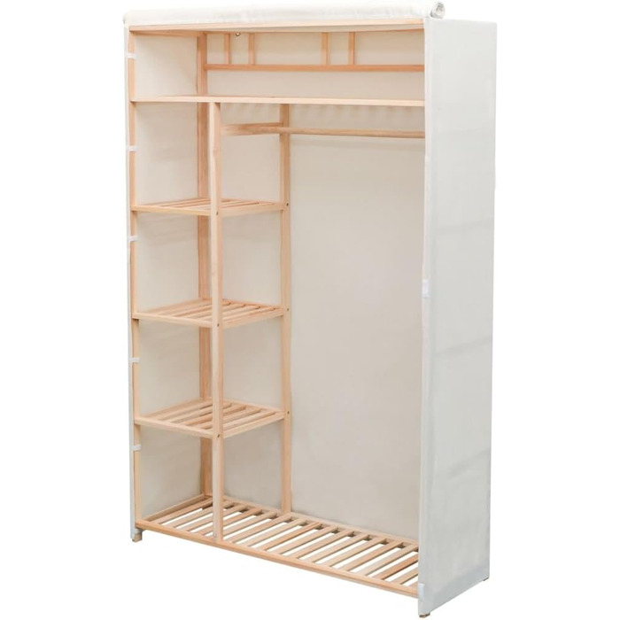 Тканинна шафа для одягу vidaXL 110x40x170 см біла, спальня, вітальня, гардероб, органайзер