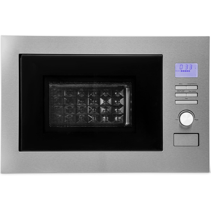 Вбудована мікрохвильова піч Bomann MWG 3001 H EB inox Silber з грилем та конвекцією | 60 см | 900 Вт | 25 л