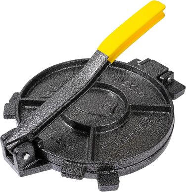 Пресс для тортилій Vivicreate з чавуну, 25,4 см. Прес для тіста, прес для тортилій з антиковзким покриттям, сірий (жовтий)