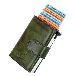 Клатч-органайзер Volmer® Hunter Green з натуральної шкіри для чоловіків та жінок | RFID захист, 11 карт, Zip | Гаманець