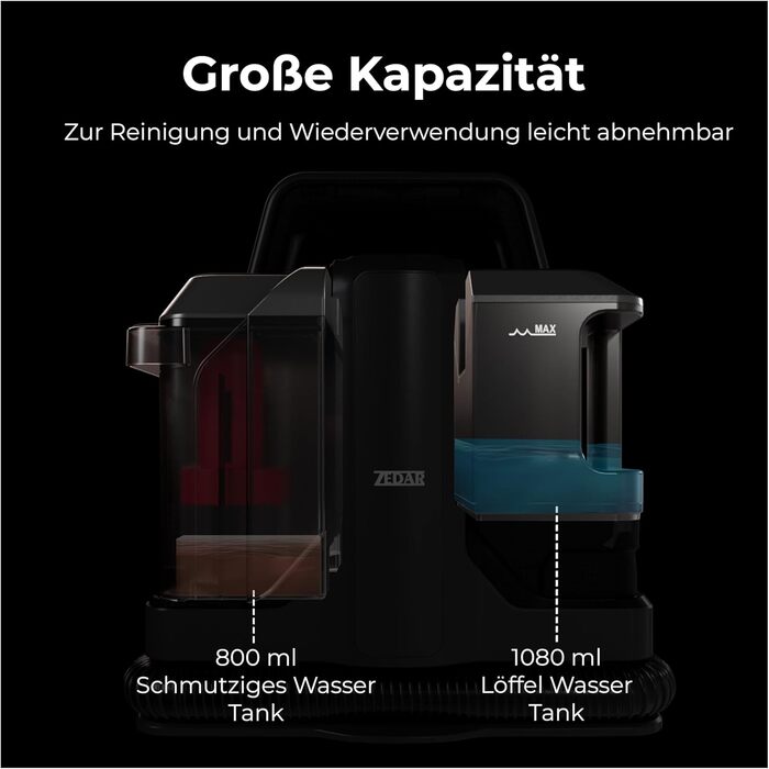 Zedar C600-750W: компактний миючий пилосос для килимів, меблів та авто