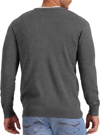 Чоловіча в'язана кофта NITAGUT з вінтажним смугастим дизайном, довгі рукави, V-подібний виріз, застібка на ґудзики, темно-сірий, розмір XL