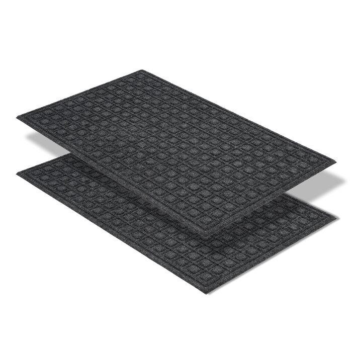 Набір килимків прикладників Astra для вулиці та вхідної зони, протиковзні та стійкі до погоди, 45x75 см, антрацит (2 шт.)