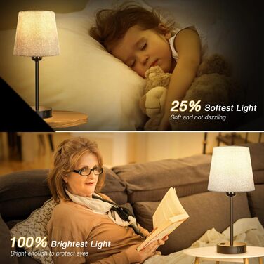 Настільна лампа Kakanuo з торшером, 2 шт., з USB-портами A+C, диммер, LED, для спальні, вітальні, дитячої кімнати, офісу (сірий/чорний)