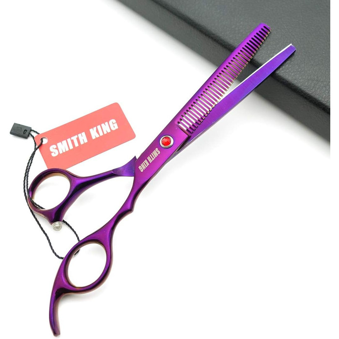 Професійний набір для стрижки шерсті собак, 17.8 см, прямі та вигнуті ножиці, 4-частинний набір для грумінгу (фіолетовий)