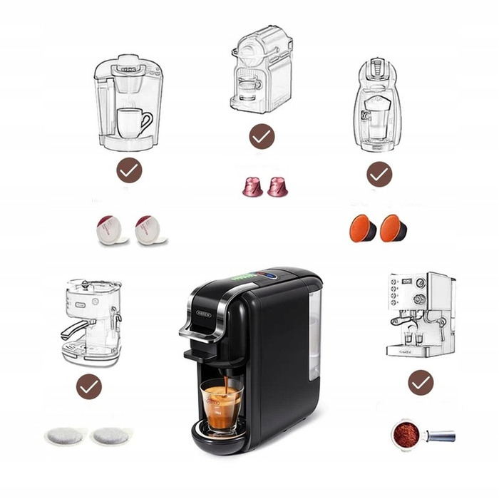 Капсульна кавомашина HiBREW H2B 19 бар, сіра