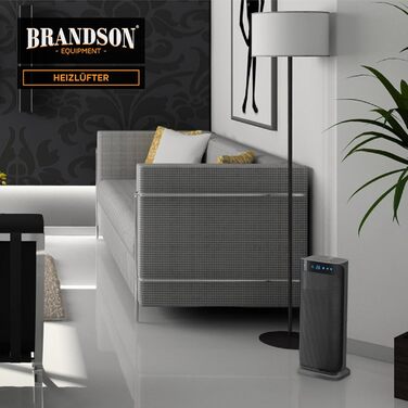 Керамічний обігрівач Brandson 2000W, тихий, енергоощадний, з дистанційним керуванням, холодний режим, 2 потужності, осциляція, для офісу, вітальні, спальні, чорний