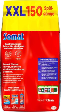 Порошок для посудомийних машин Somat Classic для щоденного очищення, без ароматизатора, 12 кг (4 упаковки по 3 кг)