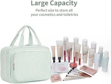 Набір для гігієни Narwey для дівчаток: велика косметичка/рюкзак для душу з сіткою, зелений колір