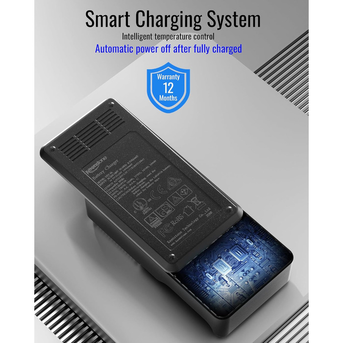 Універсальний зарядний пристрій для акумуляторів 18650 з 4 слотами, LCD Smart швидка зарядка Ni-MH/Ni-CD AA/AAA Li-Ion/LiFePO4/IMR 10440-26650