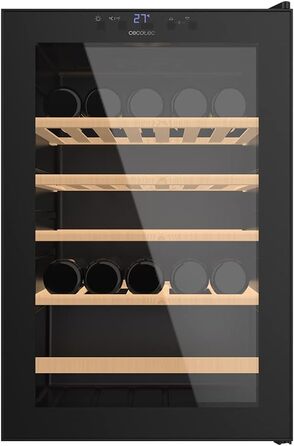 Cecotec 48-Bottle Wine Cooler - GrandSommelier 36000 - 95 Liter Compressor Wine Fridge with Adjustable Temperature, Touch Control, LED Lighting & Quiet Operation