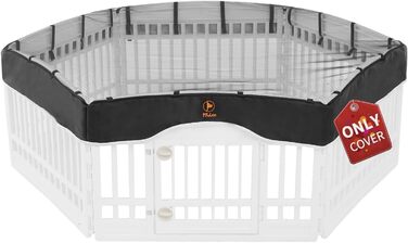 Клітка-загон для собак PJYuCien, 8 панелей, 61 см, для дому, з підлогою, металева, складана, для цуценят, тренувальний загін, чорна