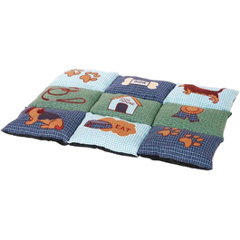 Килимок для собак Trixie Patchwork, 80 x 55 см, блакитний/зелений, стеганий, розмір 10 x 51 x 51 см