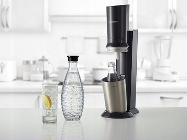 Сифон для води SodaStream Crystal 2.0, скляний графин + балон CO2, чорний