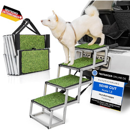 Сходинки для собак у машину, дім, на вулицю, складні - з штучним газоном, до 70 кг, 67 см