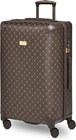 Чемодан Lazarotti Palermo: середній, 49 x 29 x 66 см, гібридний матеріал, TSA-замок, захист кутів, 4 колеса, для жінок та чоловіків (Dark Brown)