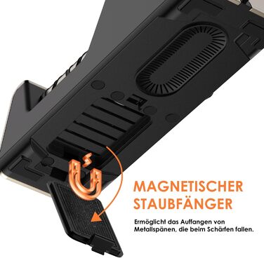 Professional electric knife sharpener with 100% diamond abrasive and precision angle guides. Suitable for double-bevel and serrated knives. Quickly achieves razor-sharp results.