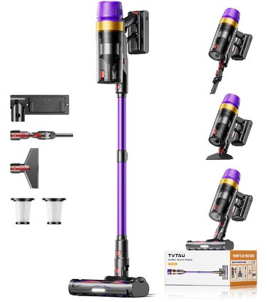 Бездротовий акумуляторний пилосос для видалення шерсті тварин, 1.8 л з дисплеєм, 55000 Па/620 Вт/75 хв, самостійна підставка, антизаплутувальна щітка, для килимів/твердих підлог/автомобіля