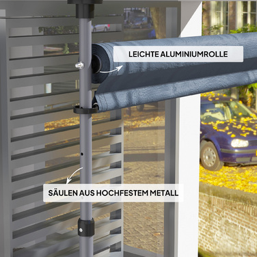Outsunny Klemmmarkise mit Handkurbel höhenverstellbar Gelenkarmmarkise Markise ohne Bohren Sonnenschutz UV-beständig, inkl. Wandhalterung Sonnenmarkise 350 cm breit für Terrasse Balkon, Dunkelgrau | Aosom

Outsunny кляммерна маркіза з ручним приводом, рег
