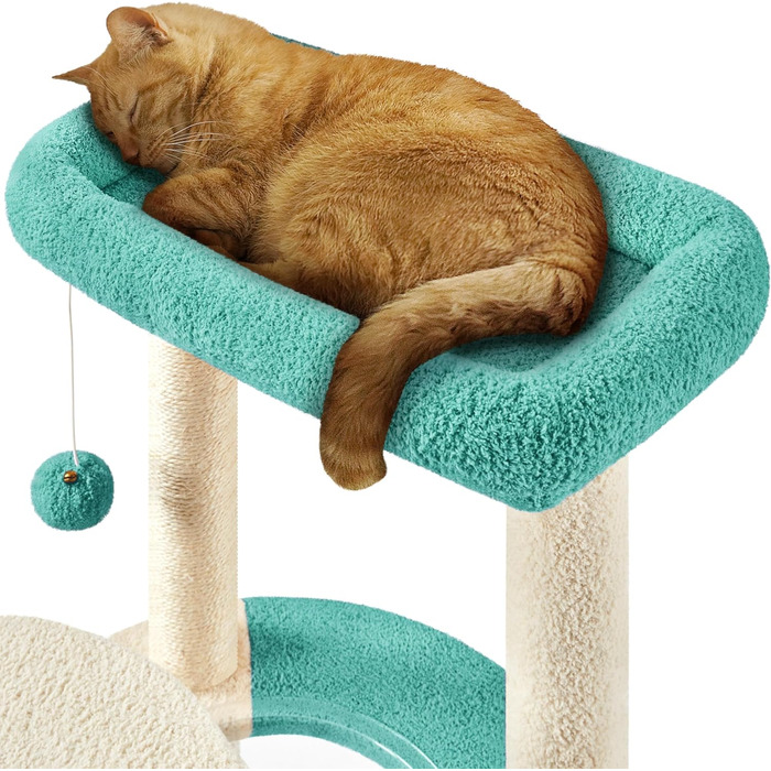 Yaheetech Cat Tree, Ocean Design Cat Tree, Cat Scratching Post, with Platform Space Capsule Sisal Posts, Stable Cat Climbing Tree, (Indigo/Beige)