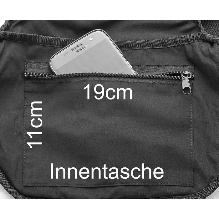 Чоловіча поясна сумка Leon з бавовни, Boho стиль, племінний дизайн (GT dklBlauRauteStrahlWeiß)