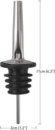 Виливний носик для пляшок Newk, нержавіюча сталь, 12 шт., класичний конічний вилив з гумовими ковпачками