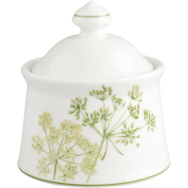 Villeroy & Boch Althea Nova Sugar Bowl, 300 ml, Premium Porcelain, White/Green