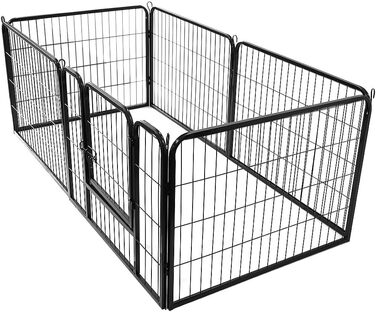 Клітка для собак, металева, розкладна, для цуценят, гризунів, кроликів, з дверцятами (310 x 2,5 x 75 см, 80 x 60 см)