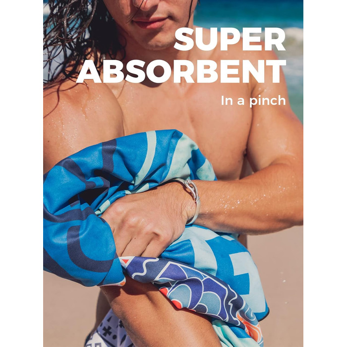 OCOOPA Microfiber Beach Towel, Quick-Drying, Large 200x145 cm, Super Absorbent, Sand-Free Beach and Swimming Towels for Men and Women