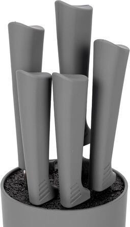 Набір ножів Karl Hausmann 5 предметів: набір ножів, ніжний блок, кухонні ножі з нержавіючої сталі (сірий)