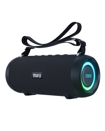 Портативна Bluetooth колонка MIFA A90 60W, водонепроникна IPX7, RGB підсвітка, до 30 годин, USB/MicroSD/AUX, TWS, з чохлом та ремінцем