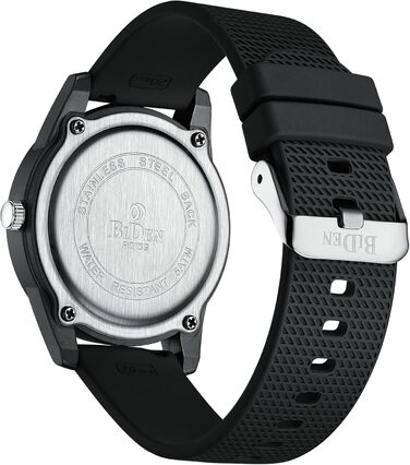 Чоловічий годинник: аналоговий кварцовий годинник на зап'ястя, водостійкий, стильний, дизайнерський (07- Чорний/Червоний)