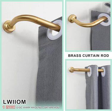 Штанга для штор Warmgold – діаметр 2,5 см, регульована штанга для затемнення з алюмінієвими наконечниками та кріпленнями, 71–381 см (2 шт. 16–28 см, тепле золото)