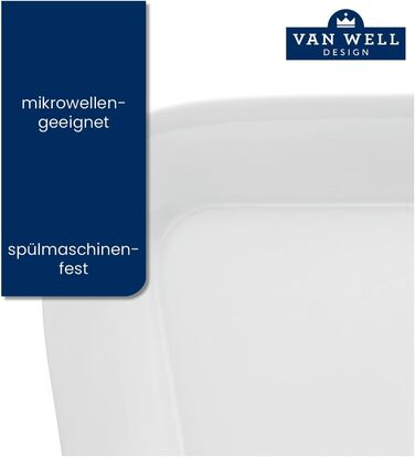 Набір посуду Van Well Opera 30 предметів для 6 осіб, порцеляна, елегантний та сучасний