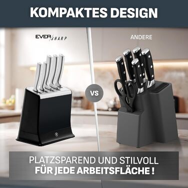 Набір ножів Tefal EverSharp Pro 6 предметів, блок для самозагострення, нержавіюча сталь, чорний (K297S744)