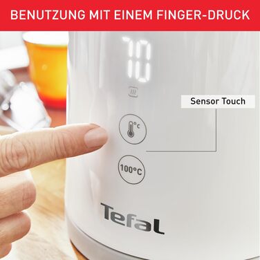Електричний чайник Tefal Includeo KI5338, 1.5 л, 2400 Вт, білий — з протиковзаючою ручкою та знімним фільтром