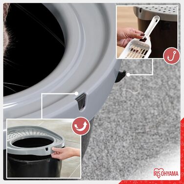 Кігтеточка для котів Iris Ohyama TECL-20, чорно-сіра, з кришкою, XXL, BPA-free, для великих котів та кошенят