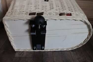 Корзина для собак на багажник Marcus Hundefahrradkorb XXL з плетіння з лози та металевою сіткою, з подушкою