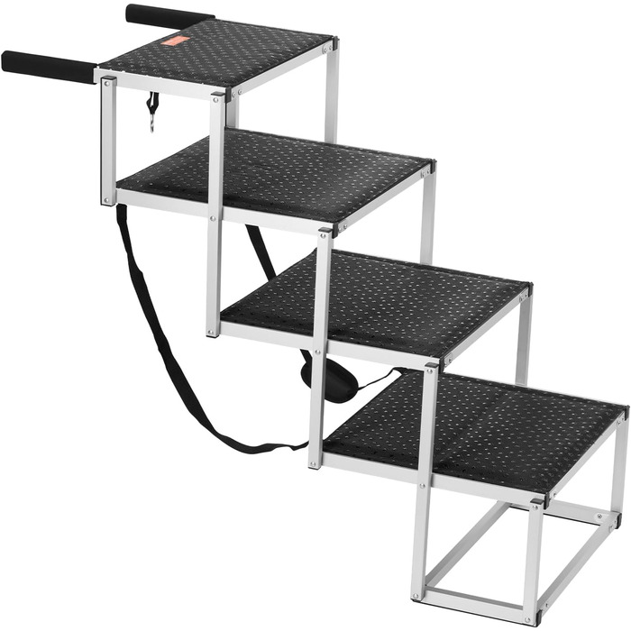 Сходинка для собак VEVOR у автомобіль: 5 сходинок, широка, складна, з антиковзким покриттям, з легкого алюмінію, для авто, SUV та вантажівок (68-88 см)