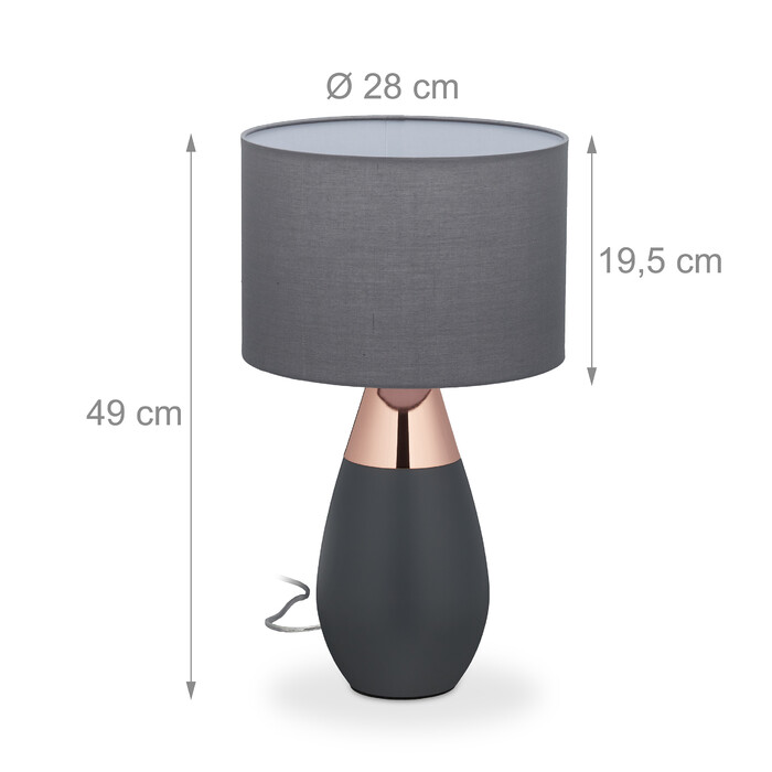 Relaxdays XL Nightstand Lamp with Touch Control