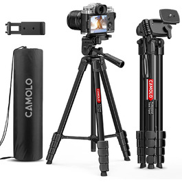 Штатив для камери CAMOLO 67' з сумкою: для фото та відеозйомки, YouTube, Vlogging, DSLR, Android, iPhone