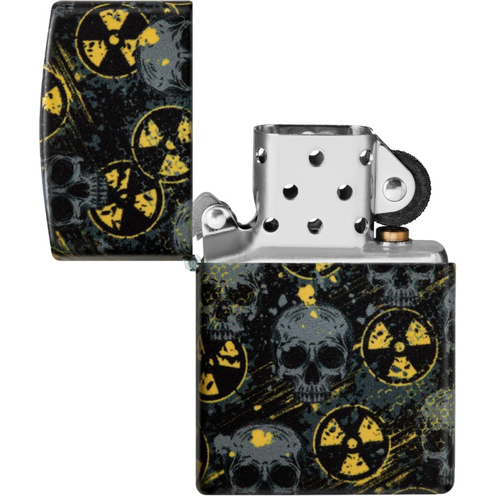 Бензинова запальничка Zippo Nuclear Skulls 540, кольорова, вітростійка, багаторазова, подарункова коробка, оригінал США