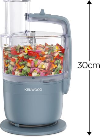 Кухонний комбайн Kenwood MultiPro Go FDP22.130GY, 900 Вт, блакитний, 1.3 л, для нарізки, натирання, подрібнення та замішування тіста