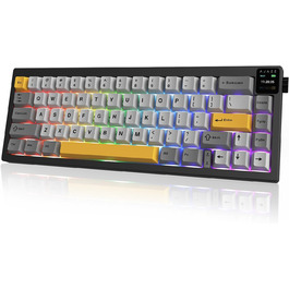 Механічна клавіатура NACODEX AK650 з регулюванням гучності, ігрова клавіатура Flying Fish Grey