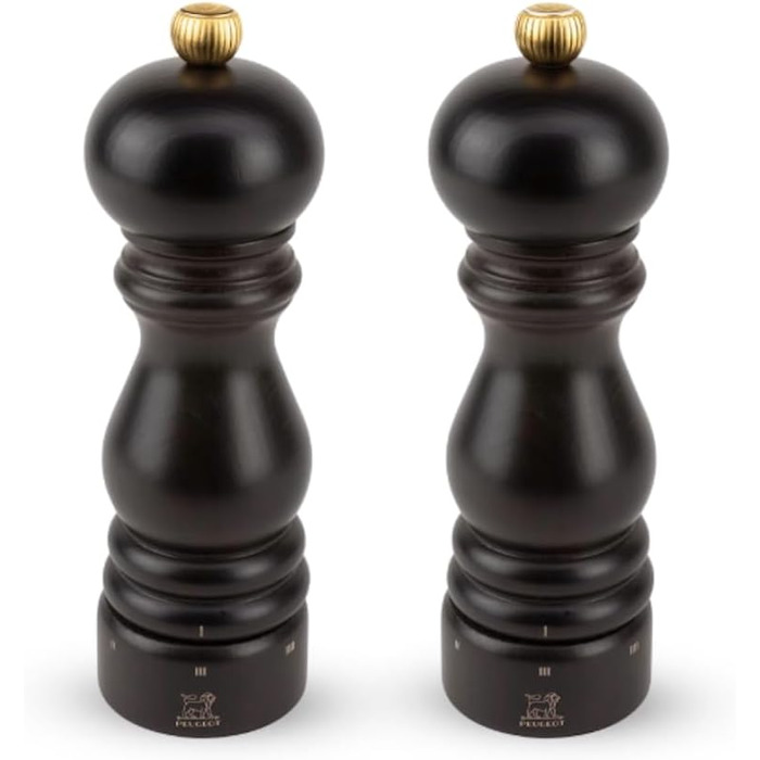 Набір для солі та перцю Peugeot Paris u'Select 18 см - 6 ступенів помелу, механізм Zirlion, дерев'яний (шоколад)