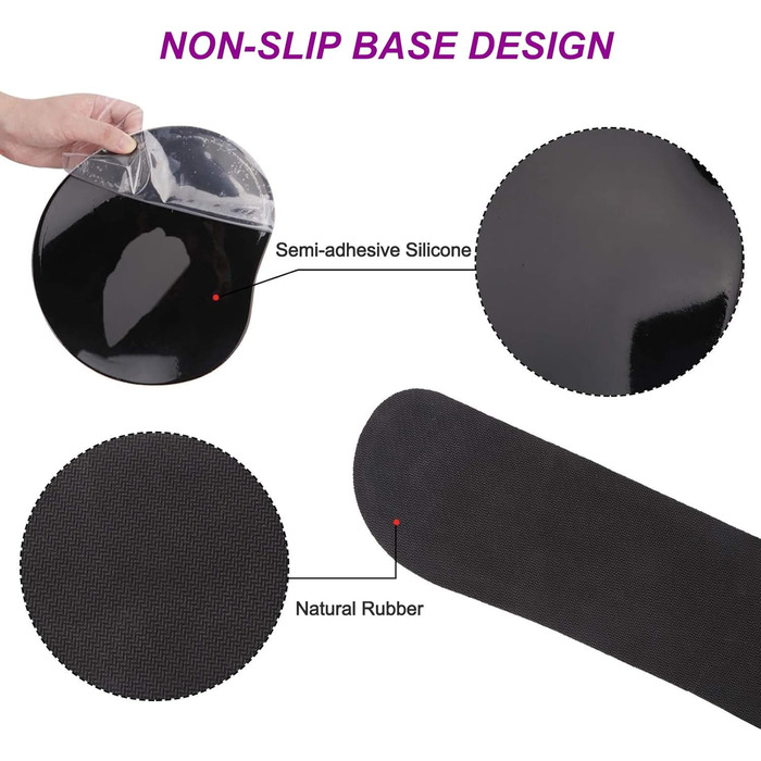Підкладка під мишу та клавіатуру ergonomic ARTSO з підтримкою зап'ястя, Memory Foam, фіолетовий метелик