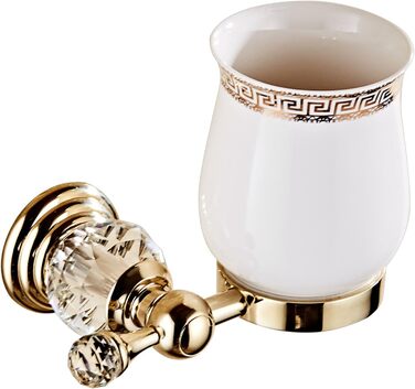 Golden Bathroom Toothbrush Holder, Gold Crystals, Bathroom Hardware