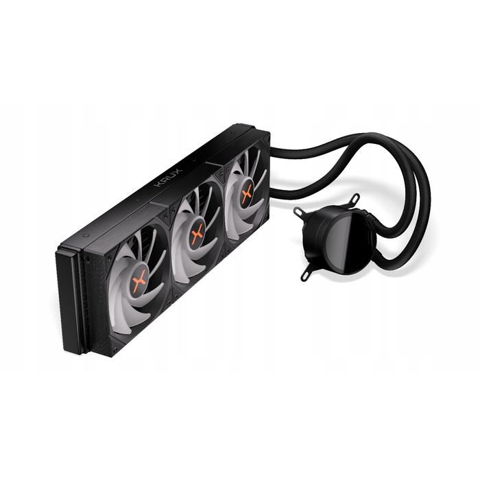 Система водяного охолодження процесора Krux HydroX 360 ARGB, 3x 120мм, 4-pin, чорна