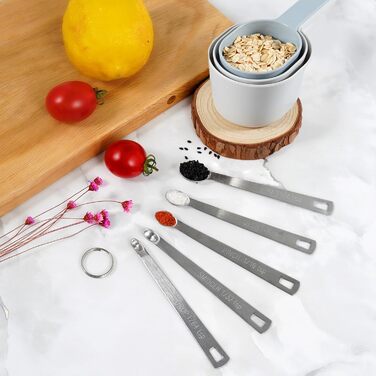 22-Piece Measuring Cups and Spoons Set, Stainless Steel Measuring Spoon Set and Stackable Measuring Cups with Lid for Liquid and Dry Ingredients, Cooking Baking Gadgets